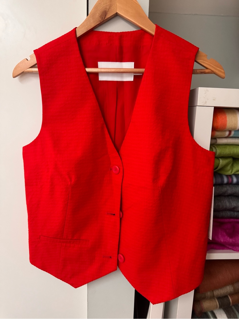 New Women’s Calvin Klein Jeans Red Tailored Vest